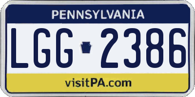 PA license plate LGG2386