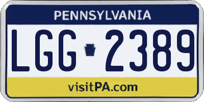PA license plate LGG2389