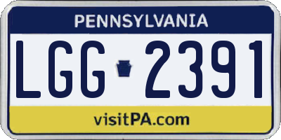 PA license plate LGG2391