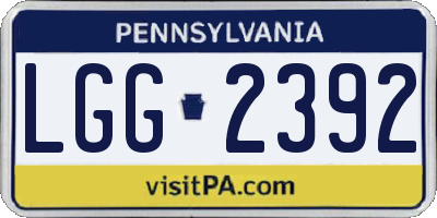 PA license plate LGG2392