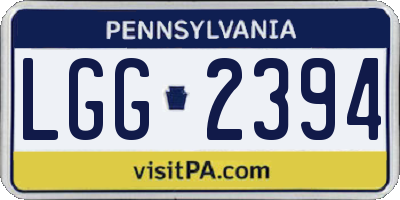 PA license plate LGG2394