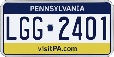 PA license plate LGG2401