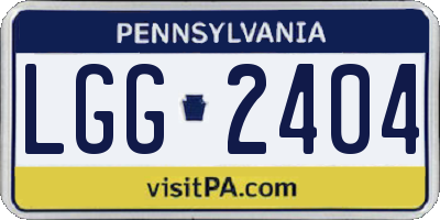 PA license plate LGG2404