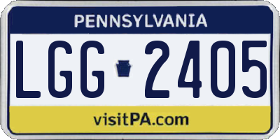 PA license plate LGG2405