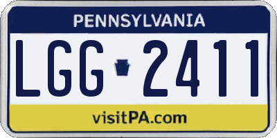 PA license plate LGG2411