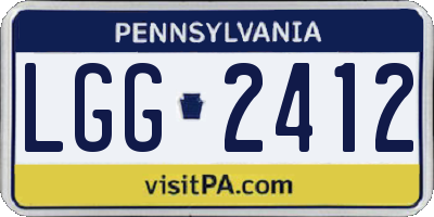 PA license plate LGG2412