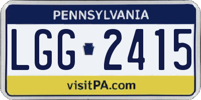 PA license plate LGG2415