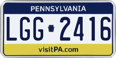 PA license plate LGG2416
