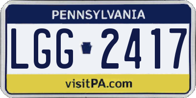 PA license plate LGG2417