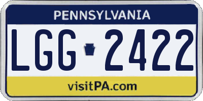 PA license plate LGG2422