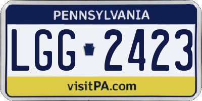 PA license plate LGG2423