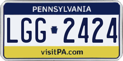 PA license plate LGG2424