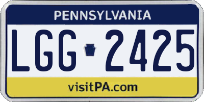 PA license plate LGG2425