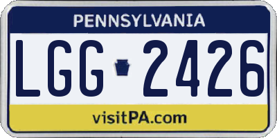 PA license plate LGG2426