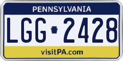 PA license plate LGG2428