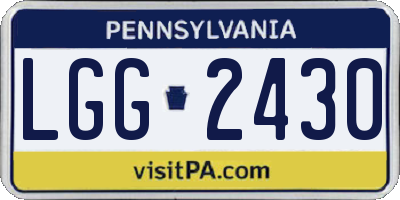 PA license plate LGG2430