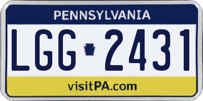 PA license plate LGG2431