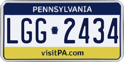 PA license plate LGG2434