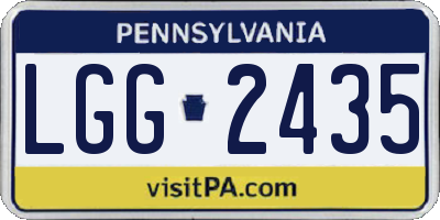 PA license plate LGG2435