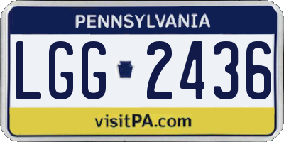 PA license plate LGG2436