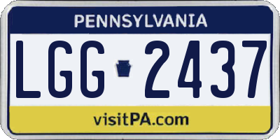 PA license plate LGG2437