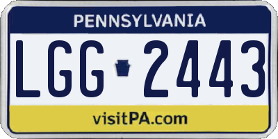 PA license plate LGG2443