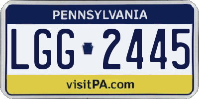 PA license plate LGG2445