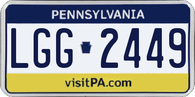 PA license plate LGG2449