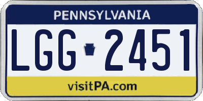 PA license plate LGG2451