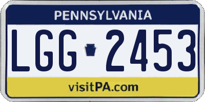 PA license plate LGG2453