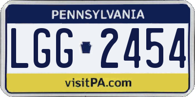 PA license plate LGG2454