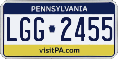 PA license plate LGG2455