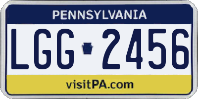PA license plate LGG2456