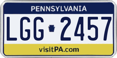 PA license plate LGG2457