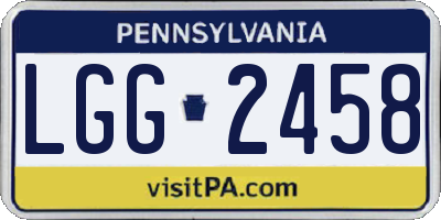 PA license plate LGG2458