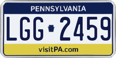 PA license plate LGG2459