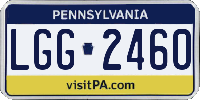PA license plate LGG2460