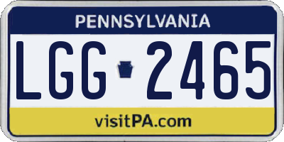 PA license plate LGG2465
