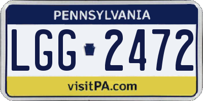 PA license plate LGG2472