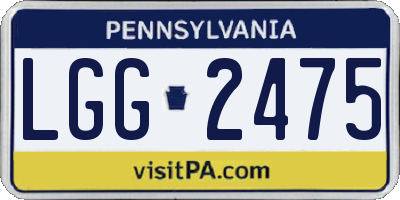 PA license plate LGG2475