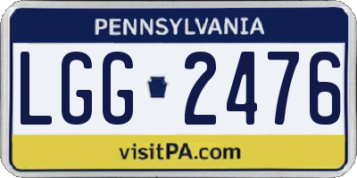 PA license plate LGG2476
