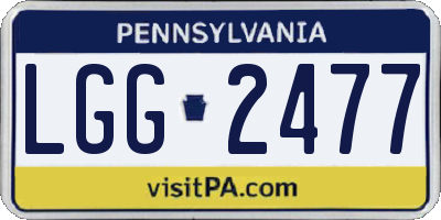 PA license plate LGG2477