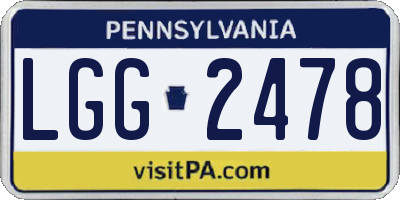 PA license plate LGG2478