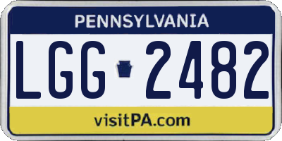 PA license plate LGG2482
