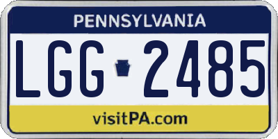 PA license plate LGG2485