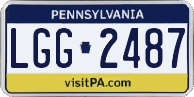 PA license plate LGG2487