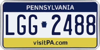 PA license plate LGG2488
