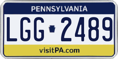 PA license plate LGG2489