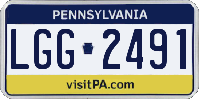 PA license plate LGG2491