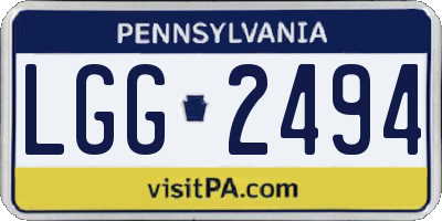 PA license plate LGG2494